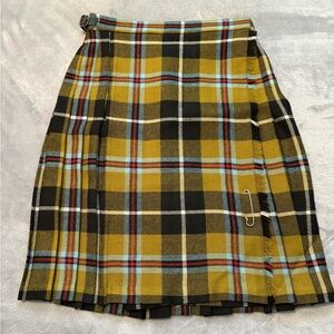 Chic Plaid A-Line Skirt in Yellow and Black